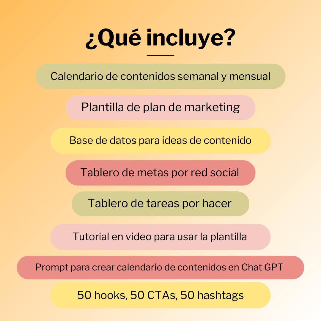 Plantilla Notion - Calendario de contenidos