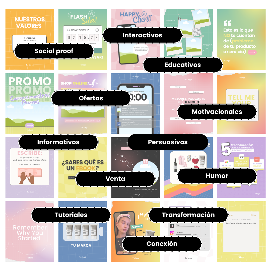 Plantilla Canva - 100 posts estratégicos para Instagram