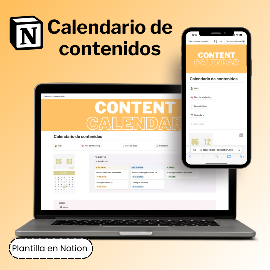 Plantilla Notion - Calendario de contenidos