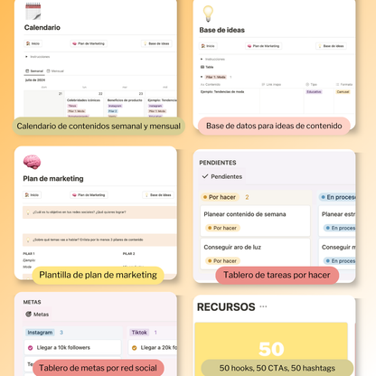 Plantilla Notion - Calendario de contenidos