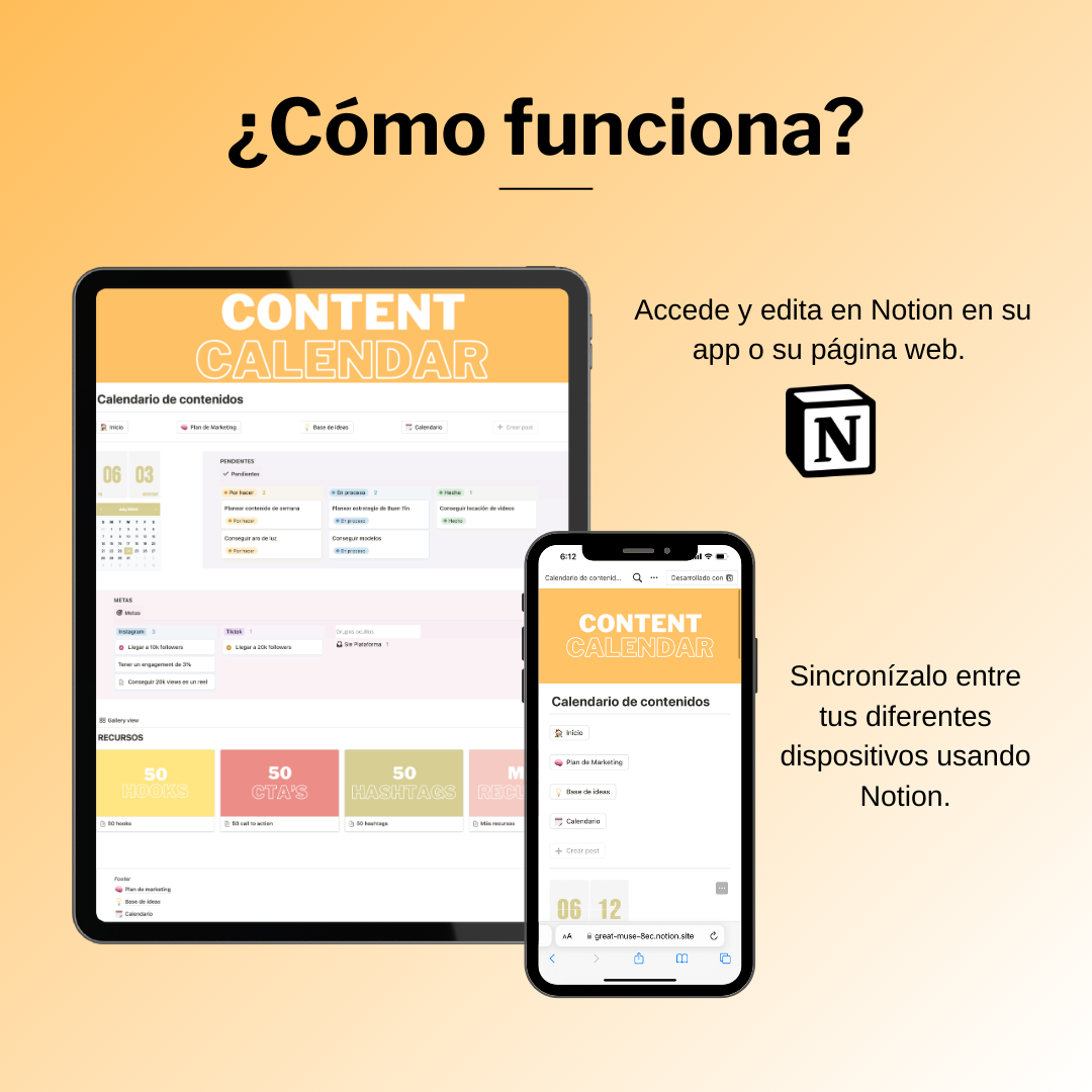 Plantilla Notion - Calendario de contenidos